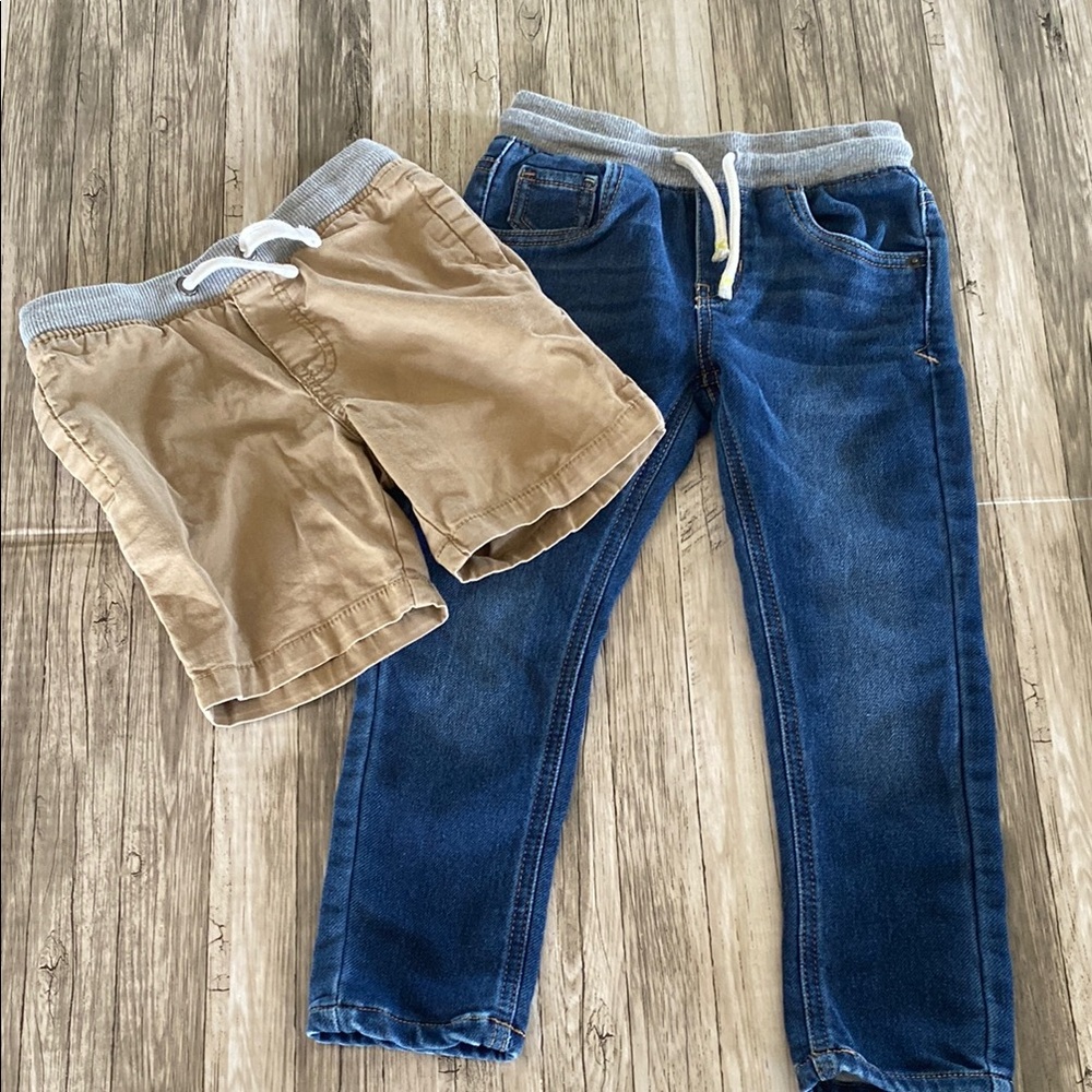 Toddler’s Cat & Jack Denim Jeans and Canvas Short Bundle 4T